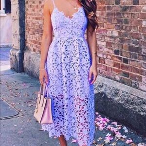 baby blue crochet lace midi dress